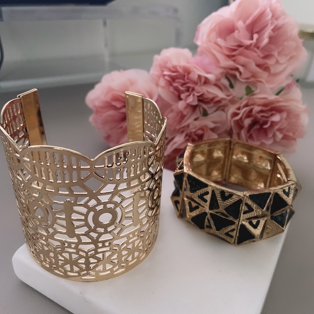 Gold bracelet and cuff bundle